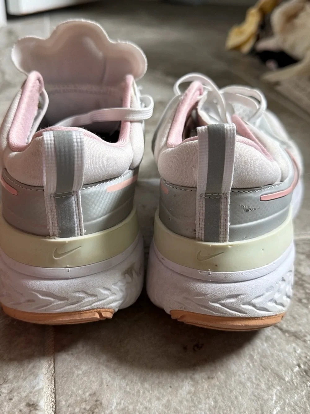 Nike Women's White and Pink Running Sneakers